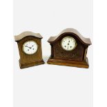 Two French oak cased mantel clocks
