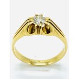 18ct gold solitaire diamond claw set ring.
