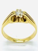 18ct gold solitaire diamond claw set ring.