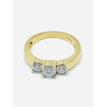 18ct gold diamond trilogy ring.