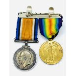 Allied Victory medal 1914-1919, together with a War Medal 1914-18