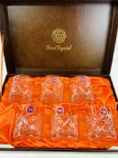 Six Webb hand-cut continental crystal large whisky tumblers, boxed