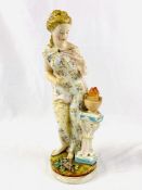 Large decorative porcelain figurine of a woman