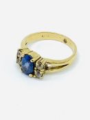 18ct gold deep blue tanzanite and diamond ring
