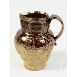 A silver mounted Mortlake stoneware jug.