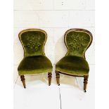 Two small mahogany framed spoon back chairs