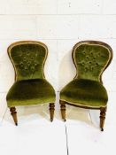 Two small mahogany framed spoon back chairs