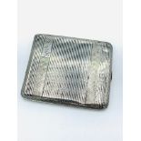 Silver cigarette case, hallmarked Birmingham 1947