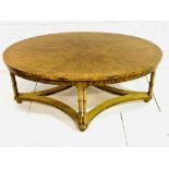 Mixed hardwood oval shaped low table