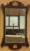 Chippendale style mahogany framed wall mirror