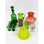 Quantity of Victorian decorative glassware, and other glass items