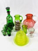Quantity of Victorian decorative glassware, and other glass items