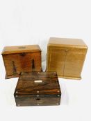 Three wooden boxes