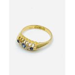 18ct gold Edwardian diamond and sapphire ring
