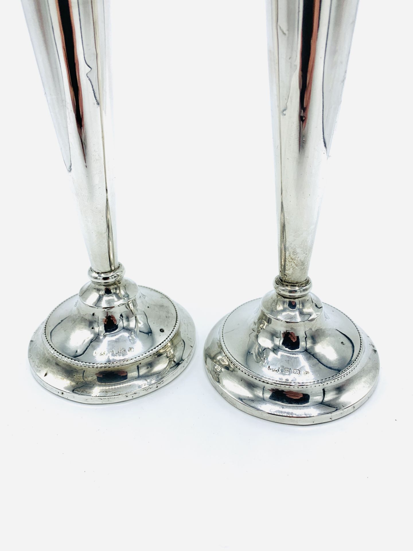 Pair of silver candlesticks. - Image 3 of 4