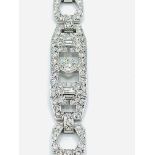 Platinum diamond set Art Deco style bracelet.