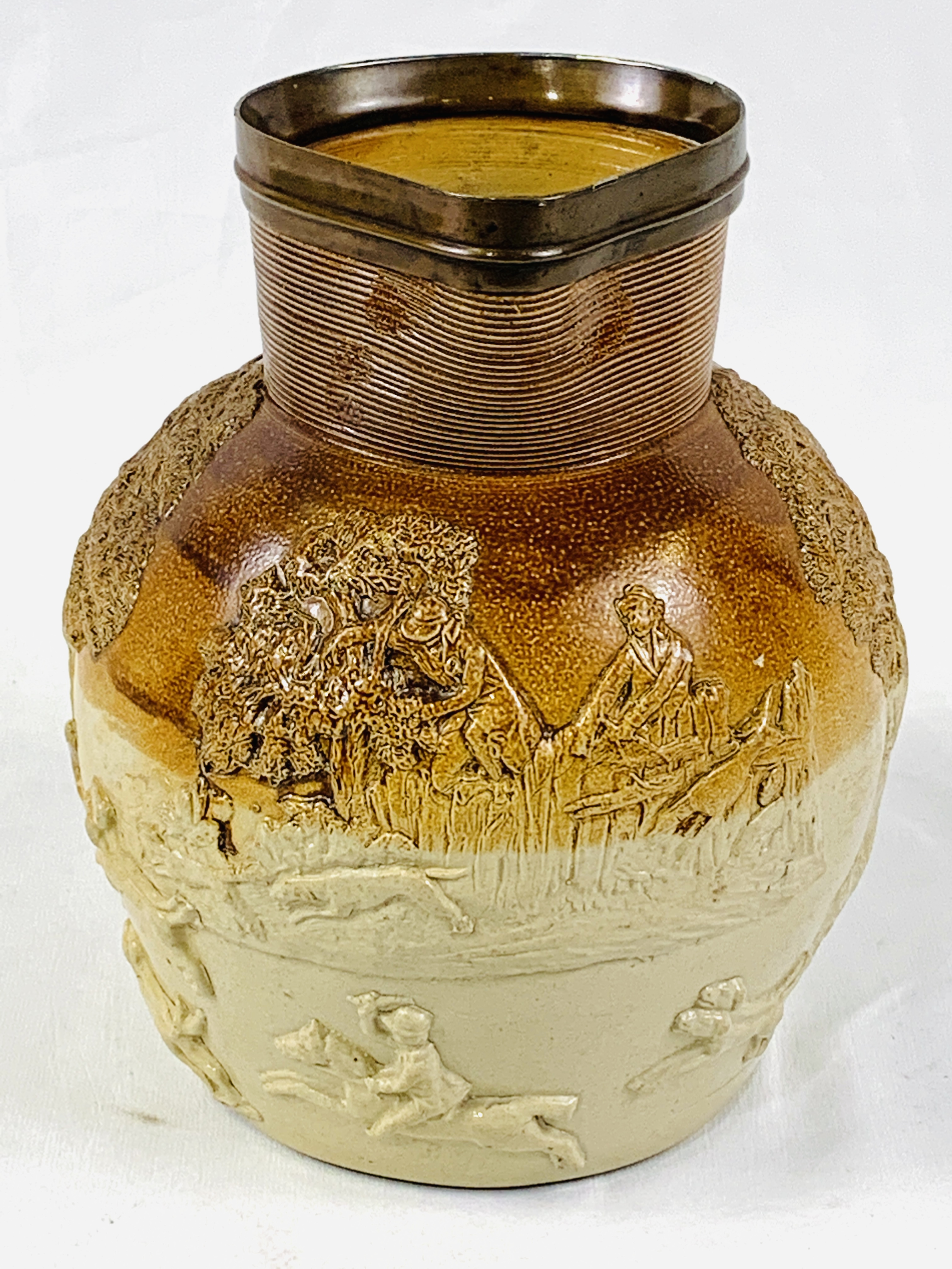 A Mortlake salt glazed stoneware jug. - Image 2 of 3