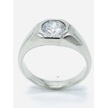 Platinum solitaire diamond Art Deco style ring.