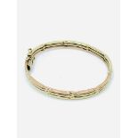 9ct three coloured gold gate bracelet.