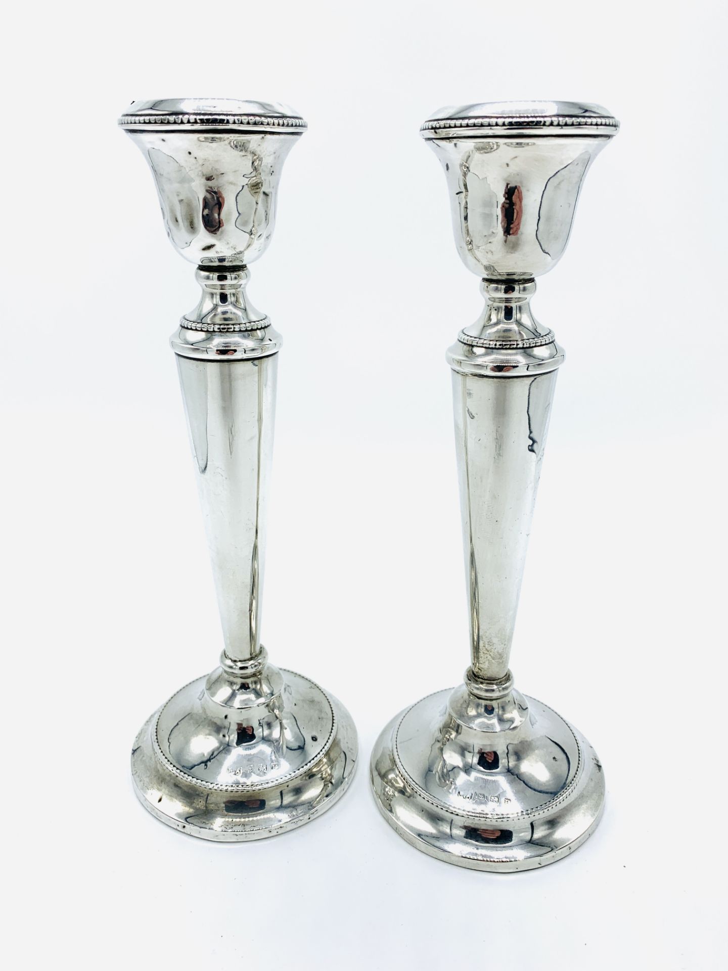 Pair of silver candlesticks. - Image 4 of 4