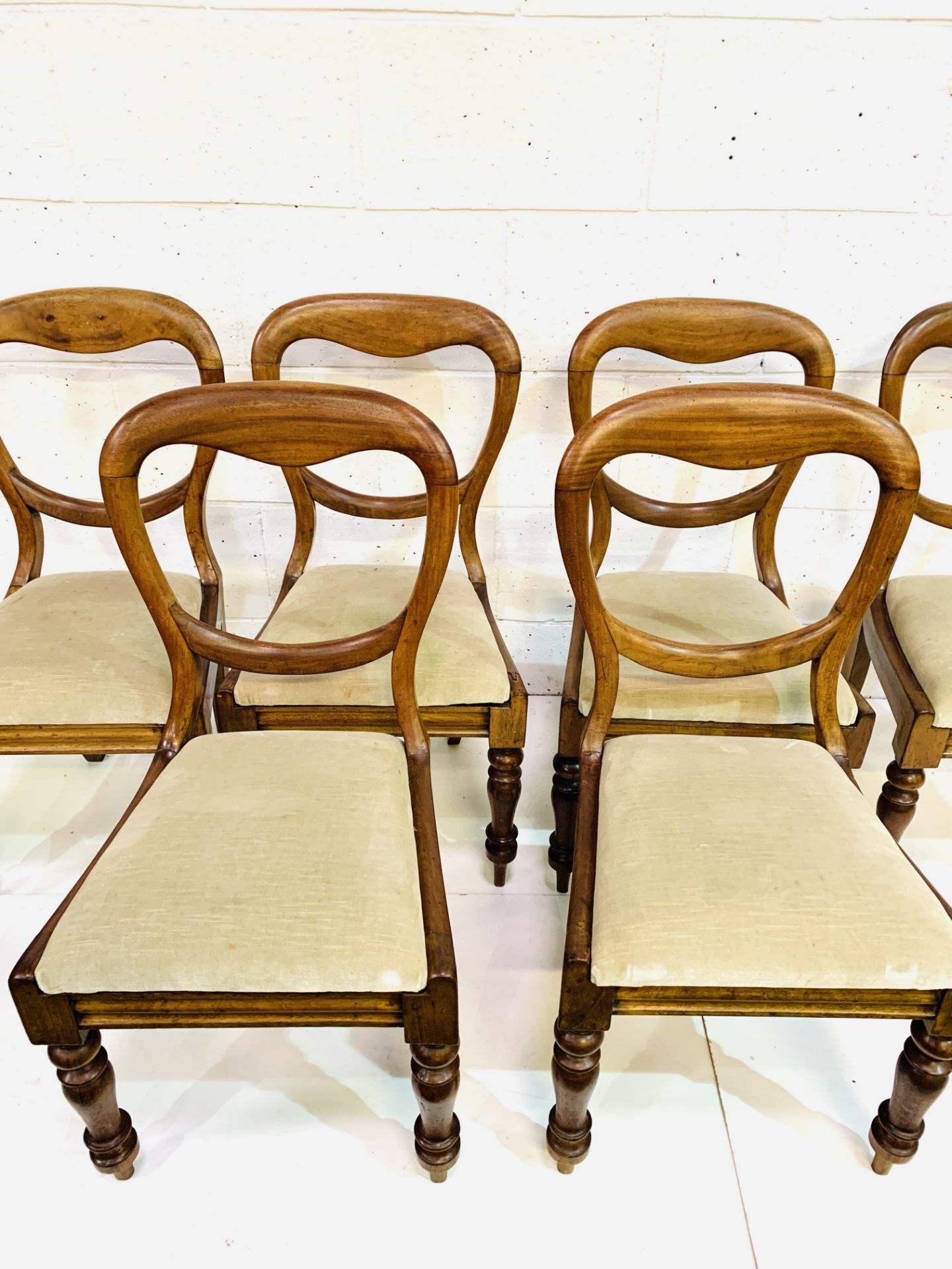Set of six mahogany framed Victorian balloon back dining chairs, and 2 others - Image 2 of 7