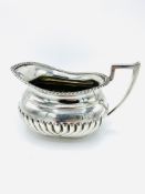 Large silver creamer and sugar bowl