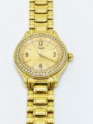 18ct gold and diamond Piaget quartz watch.