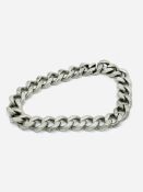 Large link silver bracelet