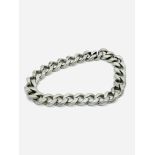 Large link silver bracelet