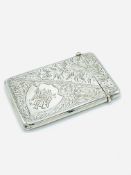 Silver card case, hallmarked Chester 1909