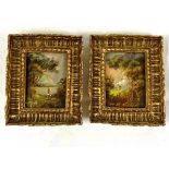 Two gilt framed and glazed miniature oils on board