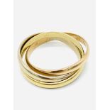 18ct three colour gold triple ring