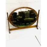Mahogany framed oval dressing table mirror