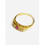 18ct gold Edwardian ruby and diamond ring