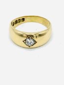 18ct gold flush set diamond solitaire ring