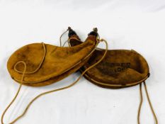 Two leather military or hunter's flasks.