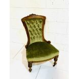 Victorian mahogany framed spoon back chair.