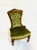 Victorian mahogany framed spoon back chair.