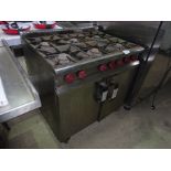 Moorwood Vulcan 6 burner gas cooker, width 90cms, depth 75cms and height 96cms.