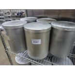 Five aluminium ingredient containers with lids