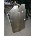 Two stainless steel shelfs, width 113cms, depth 30cms.