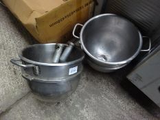 2 x 30 quart bowls with hoods.