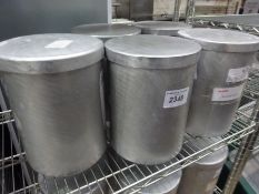 Five aluminium ingredient containers with lids