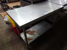 Stainless steel preparation table with under shelf, W: 120cms, D: 60cms, H: 90cms