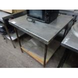 Stainless steel preparation table with under shelf, W: 77cms, D: 80cms, H: 85cms