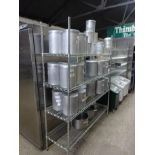 4 tier wire rack W: 150cms, D: 45cms, H: 186cms