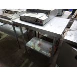 Stainless steel preparation table with under shelf W: 90cms, D: 60cms, H: 90cms