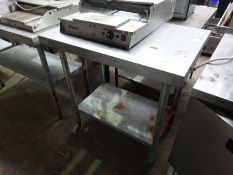 Stainless steel preparation table with under shelf W: 90cms, D: 60cms, H: 90cms