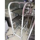 Eight tier tray trolley.