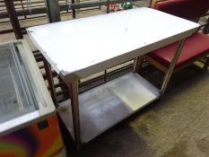 Stainless steel prep table with shelf